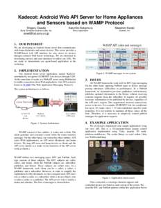 Kadecot: Android Web API Server for Home Appliances and Sensors based on WAMP Protocol Shigeru Owada Kazuhito Nakamura