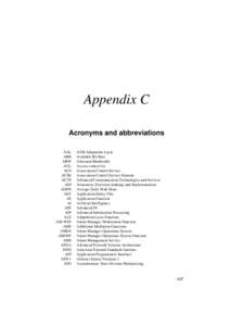 Appendix C Acronyms and abbreviations AAL ABR ABW ACL