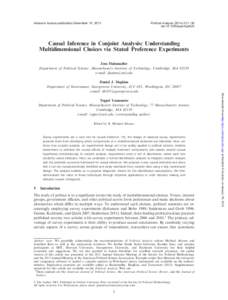 Advance Access publication December 19, 2013  Political Analysis[removed]:1–30 doi:[removed]pan/mpt024  Causal Inference in Conjoint Analysis: Understanding