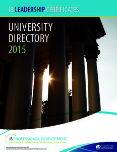 IB leadership certificates  university directory 2015
