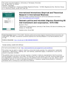 This article was downloaded by: [University of Tennessee, Knoxville] On: 30 April 2012, At: 08:48 Publisher: Routledge Informa Ltd Registered in England and Wales Registered Number: Registered office: Mortimer Ho