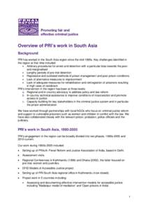 Microsoft Word - Overview of PRI South Asia work.docx