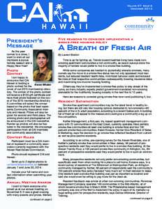 Volume 27 Issue 6 December 2013 H AWA I I C H A P T E R  President’s