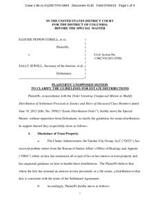 Case 1:96-cvTFH-GMH Document 4130 FiledPage 1 of 9  IN THE UNITED STATES DISTRICT COURT FOR THE DISTRICT OF COLUMBIA BEFORE THE SPECIAL MASTER