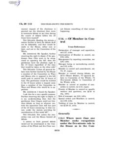 Ch. 29 § 13  DESCHLER-BROWN PRECEDENTS consent request of the chairman is granted can the chairman then move