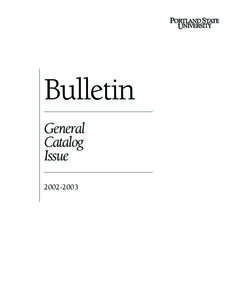 Bulletin General Catalog Issue[removed]