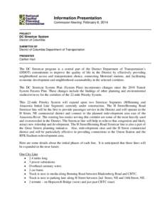 Information Presentation Commission Meeting: February 6, 2014 PROJECT  DC Streetcar System