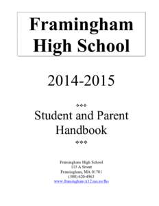 Framingham High School   Student and Parent