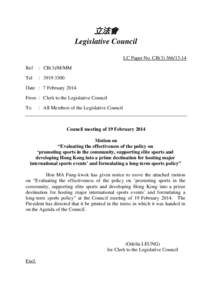 立法會 Legislative Council LC Paper No. CB[removed]Ref  : CB(3)/M/MM