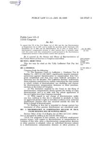 PUBLIC LAW 111–2—JAN. 29, [removed]STAT. 5 Public Law 111–2 111th Congress