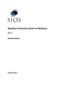 SteelEye Protection Suite for Windows v7.7 Release Notes October 2013