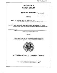 CLASS A & B  WATER UTILITY ANNUAL REPORT