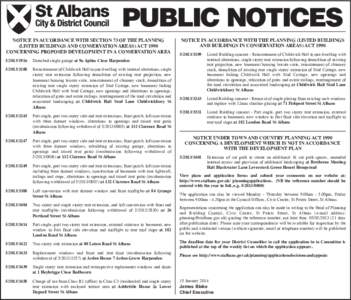 PUBLIC NOTICES NOTICE IN ACCORDANCE WITH SECTION 73 OF THE PLANNING (LISTED BUILDINGS AND CONSERVATION AREAS) ACT 1990 CONCERNING PROPOSED DEVELOPMENT IN A CONSERVATION AREA[removed]