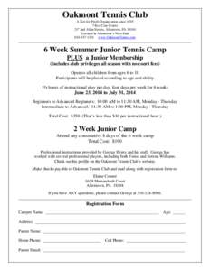 Microsoft Word - Oakmont Tennis Club[removed]Junior Camp.docx