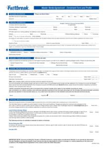 Master Rental Agreement - Enrolment Form and Profile 1 2  REQUIRED INFORMATION