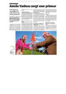 © Concentra - HBVL Bijlage II, 25 april 2013 , blz. 10  REF VAN DE WEEK Amelie Vanhees zorgt voor primeur Stoot als eerste