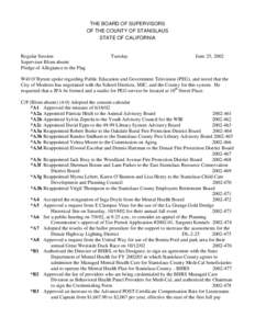 June 25, [removed]Board of Supervisors Minutes