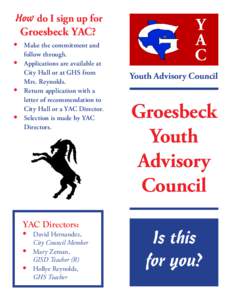 How do I sign up for  Groesbeck YAC? •	  Make the commitment and