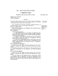 National Wild and Scenic Rivers System / Sudbury River / Omnibus Public Land Management Act