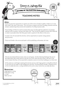 HE ELECTION CHALLENGE SETTING UP T TEACHING NOTES Aims: