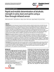 Lachenmeier et al. Chemistry Central Journal 2010, 4:5 http://journal.chemistrycentral.com/contentRESEARCH ARTICLE  Rapid and mobile determination of alcoholic