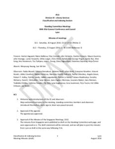 IFLA Division III - Library Services Classification and indexing Section Standing Committee Meetings 80th IFLA General Conference and Council Lyon
