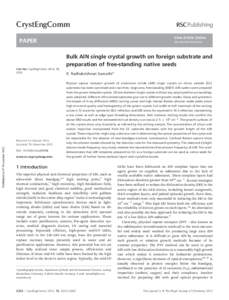 Bulk AlN single crystal growth on foreign substrate and preparation of free-standing native seeds