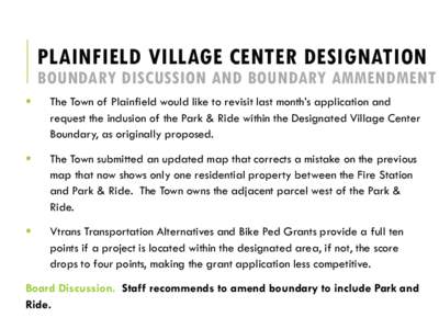 Plainfield / Zoning / Village