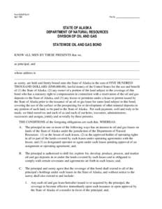 Form DOG/PCU-01 April 1996 File No. ________________________  STATE OF ALASKA