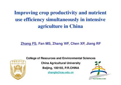 Organic food / Sustainable agriculture / Crops / Agroecology / Organic farming / Agriculture in China / Crop yield / Food security / Soil / Agriculture / Environment / Sustainability