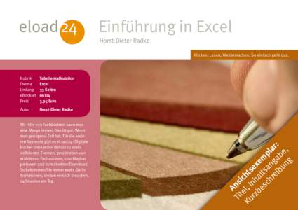 eload 24  Einführung in Excel Horst-Dieter Radke  Rubrik