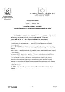 EU COMMUNITY REFERENCE LABORATORY FOR LISTERIA MONOCYTOGENES WORKING DOCUMENT Version 2 – November 2008 TECHNICAL GUIDANCE DOCUMENT