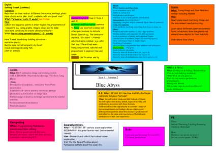 English Setting-1week (continue) Narrative Read text as class- look at different characters, settings, plotsHow- chn to write, plan, draft, evaluate, edit and proof read What: Persuasive texts (4 weeks) non-fiction How: