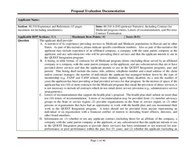 Proposal Evaluation Documentation