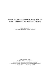 Law and water : an holistic response to graffiti reduction and prevention