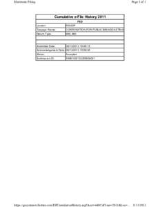 Electronic Filing  Page 1 of 1 Cumulative e-File History 2011 FED