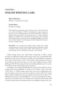 CHAPTER 5  ONLINE WRITING LABS Diane Martinez Western Carolina University Leslie Olsen