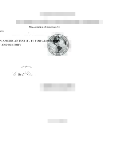 Organization of American States  PAN AMERICAN INSTITUTE FOR GEOGRAPHY AND HISTORY REPORT ON ACTIVITIES March 2015 to February 2016