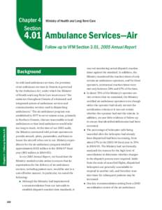 Chapter 4 Section Ministry of Health and Long-Term Care[removed]Ambulance Services—Air
