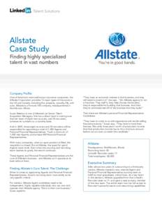Talent Solutions  Allstate Case Study Finding highly specialized talent in vast numbers