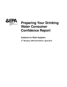 Preparing Your Drinking Water Consumer Confidence Report