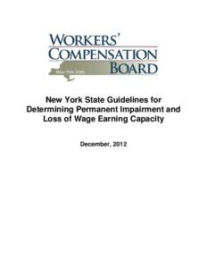 New York State Guidelines for Determining Permanent Impairment and Loss of Wage Earning Capacity