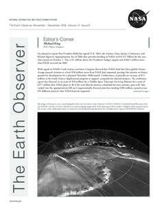 NATIONAL AERONAUTICS AND SPACE ADMINISTRATION  The Earth Observer. November - December[removed]Volume 17, Issue 6. The Earth Observer