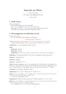 Funcoids are Filters by Victor Porton Web: http://www.mathematics21.org April 12, Draft status