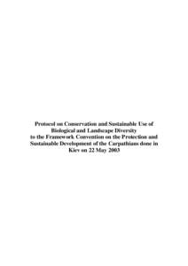 Framework Convention on the Protection and Sustainable Development of the Carpathians / Protected area / Ramsar Convention / Index of conservation articles / Nairobi Convention