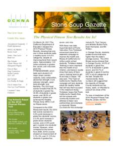 Stone Soup Gazette May/June Issue The Physical Fitness Test Results Are In!  Inside this issue: