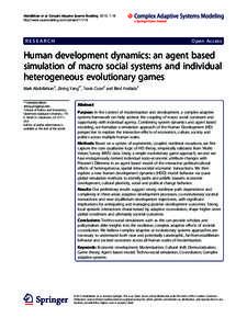 Human development dynamics: an agent based simulation of macro social systems and individual heterogeneous evolutionary games