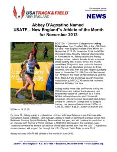 USA Track & Field New England Athlete of the Month