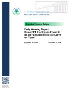 Early Warning Report: Some EPA Employees Found to Be on Paid Administrative Leave for Years
