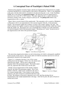 A Conceptual Tour of TeachSpin’s Pulsed NMR Pulsed nuclear magnetic resonance begins with the net magnetization of the protons of a sample in thermal-equilibrium in a strong magnetic field which is designated Bo. There